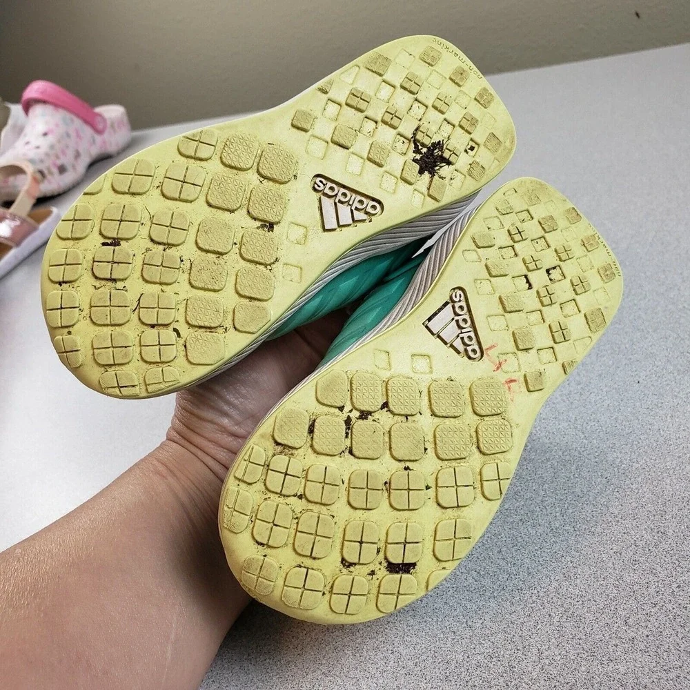 Adidas Kids Rapidarun El CQ0141 Ivory Teal Low Top Comfort Running‎ Shoes Size 6